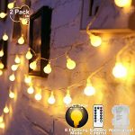 YoTelim Globe String Lights Battery Operated Warm White ，Water Proof 2 Pack 19.7FT 40 LED Globe Fairy String Light 8 Modes with Remote Control, for Home, Party, Christmas, Wedding, Garden Decoration