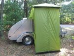 Camp Inn Multi Teardrop Trailer Side Tent - Green polyester side tent with easy setup for teardrop trailers