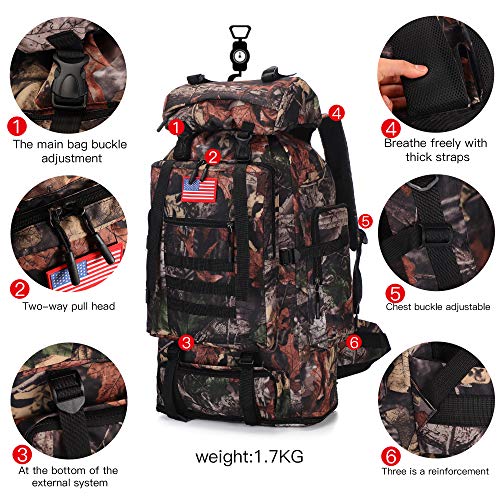 100L Hiking Camping Backpack MOLLE Rucksack Waterproof | OutdoorFull.com