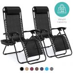 Best Choice Products Set of 2 Adjustable Zero Gravity Lounge Chair Recliners for Patio, Pool w/Cup Holders - Black