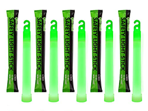 12 Ultra Bright Glow Sticks - Emergency Light Sticks for Camping Accessories, Parties, Hurricane Supplies, Earthquake, Survival Kit and More - Lasts Over 12 Hours (Green)