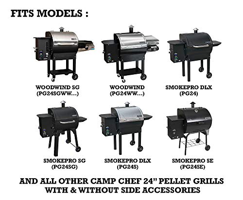 All 24-Inch Pellet Grills Ultra-Durable SmokePro Upgraded Heavy Duty Patio King Grill Cover Replacement for Camp Chef Woodwind Black All-Weather Pellet Grill Cover