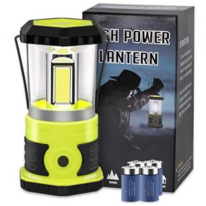 LED Camping Lantern, COB Battery Lantern 4D Batteries Included 1800LM, 4 Light Modes, Water Resistant Emergency Lantern Perfect for Power Outage, Hurricane, Hiking, Fishing