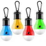 FLY2SKY Tent Lamp Portable LED Tent Light 4 Packs Clip Hook Hurricane Emergency Lights LED Camping Light Bulb Camping Tent Lantern Bulb Camping Equipment for Camping Hiking Backpacking Fishing Outage
