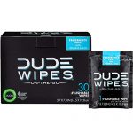 DUDE Wipes Flushable Wet Wipes, Individually Wrapped for Travel, Unscented Wet Wipes with Vitamin-E and Aloe, Septic and Sewer Safe, 30 Count.
