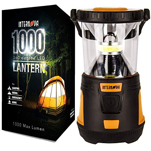 Internova 1000 LED Camping Lantern - Massive Brightness with Fully Adjustable 360 Arc Lighting - Emergency - Backpacking - Construction - Hiking - Auto - Home - College (Cadmium Orange)