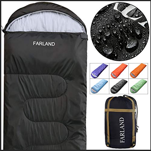 FARLAND Rectangular Sleeping Bag 0 Degree centigrade 20 Degree F,Cold Weather 4 Season for Adults, Youth, Kids, Unisex for Camping, Hiking, Waterproof, Traveling, Backpacking and Outdoors