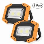 OTYTY 2 COB 30W 1500LM LED Work Light, Rechargeable Portable Waterproof LED Flood Lights for Outdoor Camping Hiking Emergency Car Repairing and Job Site Lighting (2 Pack)