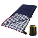 Domaker Lightweight Camping Sleeping Bag for Adults, Compact Backpacking Sleeping Bag for Hiking Travel, 3 Seasons Warm Flannel Sleeping Bag with Stuff Sack for Men/Women, Blue 2/3lbs
