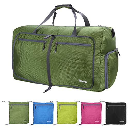 80L Foldable Duffle Bag,Large Luggage Bag,Lightweight Waterproof Gym Duffel Bag,Camping Duffle Bag(Dark Green)