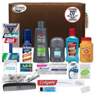 Convenience Kits Men’s Premium 20 Count Necessities Travel Kit, Featuring: Dove Men and Care Products