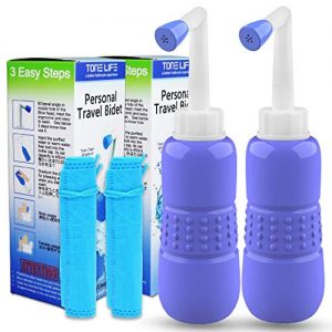 2PCS-Pack Portable Bidet for Toilet - 450ml Travel Bidet - 15oz Handheld Personal Bidet Empty Bottle - Childbirth Cleaner - For Outdoor,Camping,Travling,Driver,Personal Hygiene - with Storage Bag