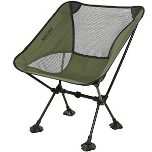 MARCHWAY Ultralight Folding Camping Chair with Anti-Sinking Wide Feet, Portable Compact for Outdoor Camp, Beach, Travel, Picnic, Hiking, Lightweight Backpacking (Green)