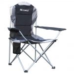 Niceway Oversized Portable Camping Chair 300lbs Folding Padded Hard Arm Chair High Back Lawn Chair Ergonomic Heavy Duty with Cup Holder, for Camp, Fishing, Hiking, Outdoor, Carry Bag Included
