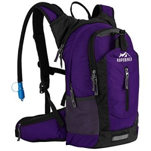 Insulated Hydration Backpack Pack with 2.5L BPA FREE Bladder - Keeps Liquid Cool up to 4 Hours, Lightweight Daypack Water Backpack For Hiking Running Cycling Camping, 18L (Purple)