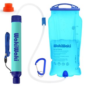 SimPure Gravity Water Filter Straw, Portable Water Purifier with 3L Gravity-Fed Bag, Outdoor Survival Gear for Camping Hiking and Emergency, BPA Free