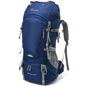 Mountaintop 65L Outdoor Hiking Backpack Camping Backpack Internal Frame Bag, Sapphire Blue