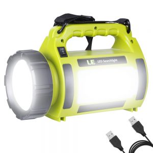 LE Rechargeable LED Camping Lantern, 1000LM, 5 Light Modes, 3600mAh Power Bank, IPX4 Waterproof, Perfect Lantern Flashlight for Hurricane Emergency, Hiking, Home and More, USB Cable Included.