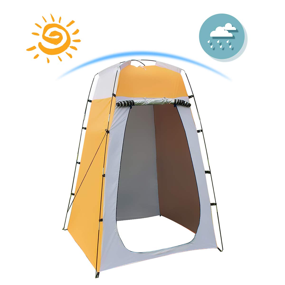 Rope Pole Include Tent Peg Waterproof Portable Up Toilet Tents for Camping Beach Changing Room Shelter Canopy 47.2X47.2X70.8 Inches Storage Bag Shower Tent Pop-up Shower Tent Dressing Tent 