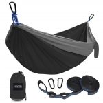 Kootek Camping Hammock Double and Single Portable Hammocks with 2 Tree Straps, Lightweight Nylon Parachute Hammocks for Backpacking, Travel, Beach, Backyard, Patio, Hiking