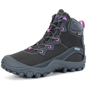 XPETI Women's Dimo Mid Waterproof Hiking Outdoor Boot Camping Terrain Fishing Shoe Gray 9