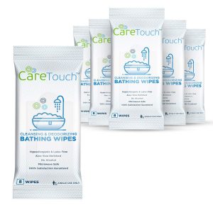 Care Touch Body Wet Wipes with Cleansing & Deodorizing Solution - Shower Wipes for Adults - Great for Gym, Camping, Travel and Bathing (48 Wipes Total)