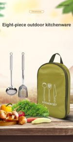 Outdoor Picnic Cookware Set Fork Knife Utensil Scissors
