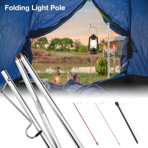 Camping Lightweight Table Folding Lamp Pole Portable