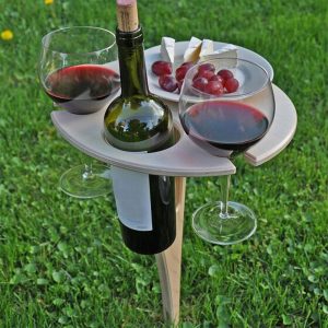 Outdoor Wine Table With Foldable