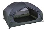 Compact three-person igloo tent, two D-Shaped entrances with two spacious apses for equipment; self-supporting inner tent with upper No-See-Um mesh to protect from vermin and for ventilation