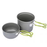 Backpacking Picnic Cooking Bowl Non Stick Pot Knife Spoon Set