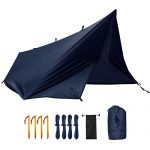 Free Soldier Waterproof Camping Tarp 118x126 inches in blue with guy lines and stuff sack 