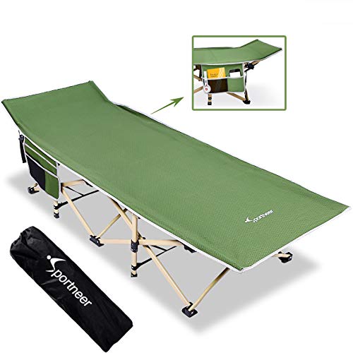Max Load 450 LBS Camping Cot Wide Sleeping Cot Bed with Carry Bag