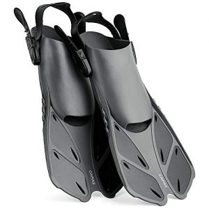 Swim Fins Travel Size Short Adjustable for Snorkeling Diving