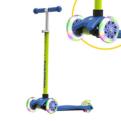 Swagtron K5 3-Wheel Kids Scooter with Light-Up Wheels