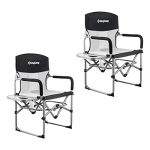 Heavy Duty Folding Mesh Chair with Handle and Side Table