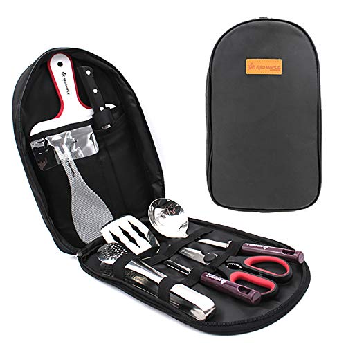 Portable Cooking Utensil Set with Water Resistant Case