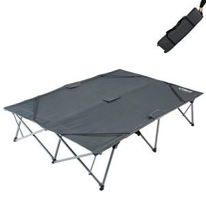 KingCamp Double Folding Camping Cot – Heavy-duty queen-sized sleeping solution for two, ideal for outdoor adventures and indoor use