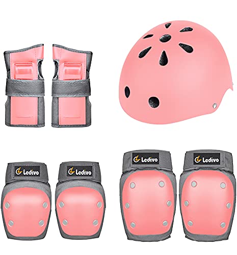 LEDIVO Kids Adult Helmet Knee Pads