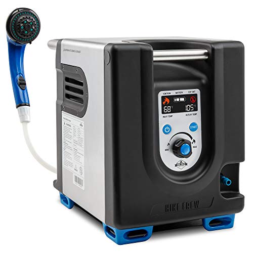 Portable Propane Water Heater & Shower Pump w/Built-in Battery