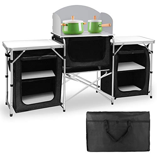 Aluminum Portable Outdoor for BBQ, Party, Picnics and Outdoor Activities Black