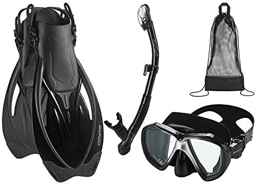 Tempered Glass Panoramic View Snorkel Mask