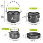 Camping Cookware Mess Kit with Base Dinner Cutlery Sets - Image 4