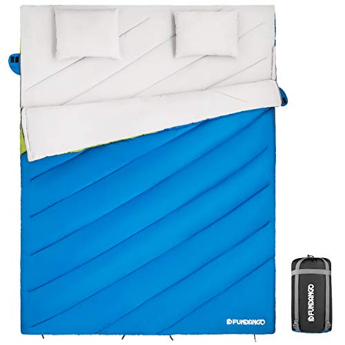 2 Person Sleeping Bag with 2 Pillows for Family, Couple, Adult