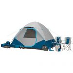 6 Person Tent includes rainfly, Lantern, Fan, Camping Chairs