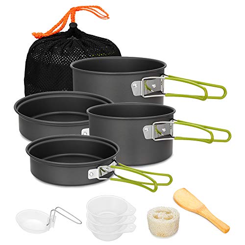 Lightweight Non-stick Camping Cookware Pot Set with Camping Stove for