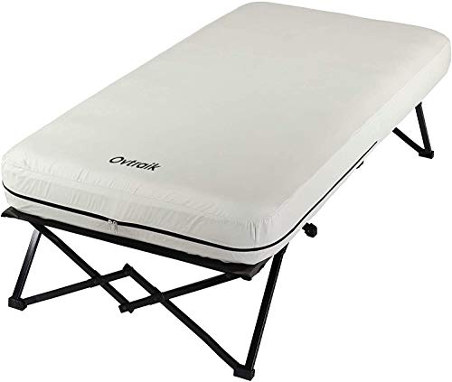 Folding Camp Cot and Air Bed with Side Tables