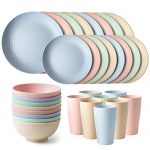 Teivio 32-Piece Kitchen Wheat Straw Dinnerware Set