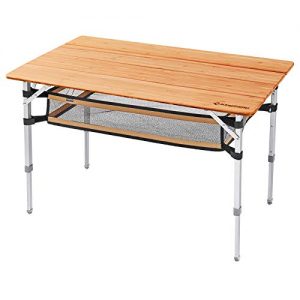 Bamboo Folding Table for Outdoor Camping Up to 80KG/176 LBS