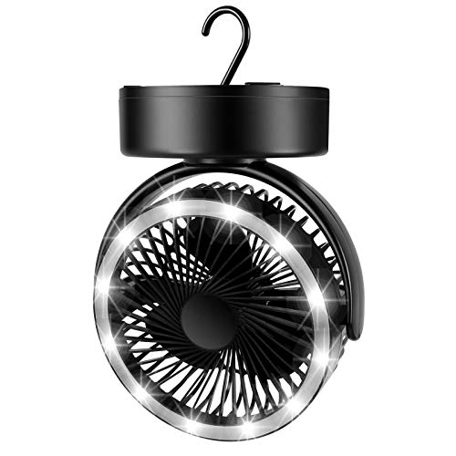 Odoland Portable LED Camping Lantern with Ceiling Fan